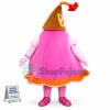Bright Pink Hand Bell Mascot Costume
