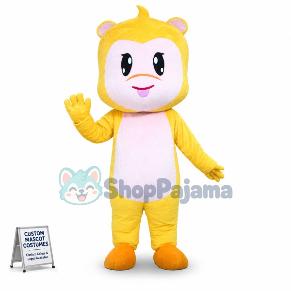 Big Square Face Monkey Cartoon Mascot Costume