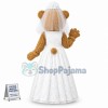 Wedding Dress Bride Brown Bear Mascot Costume
