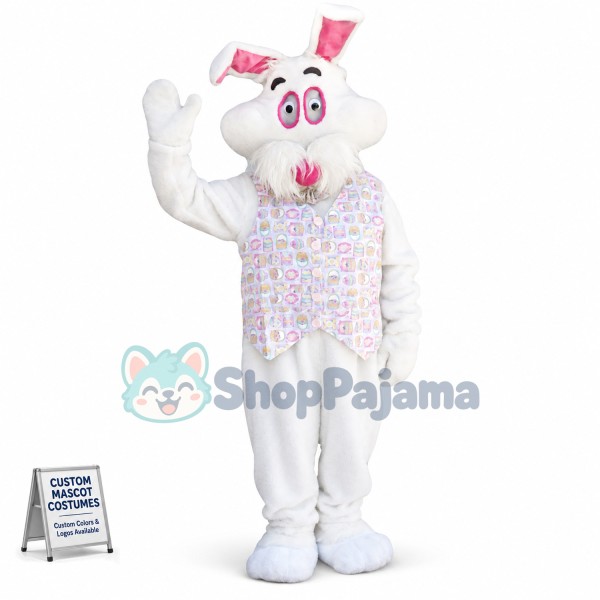 Adult Rabbit Mascot Costume In The Sequined Vest