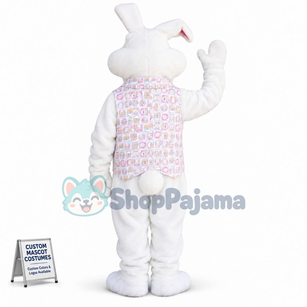 Adult Rabbit Mascot Costume In The Sequined Vest