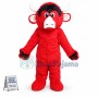 Red Furry Yak Mascot Costume