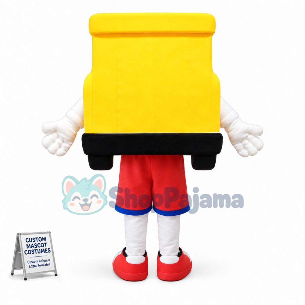 Cartoon Yellow Locomotive Mascot Costume