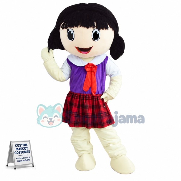 Red Scarf Girl Student Mascot Costume