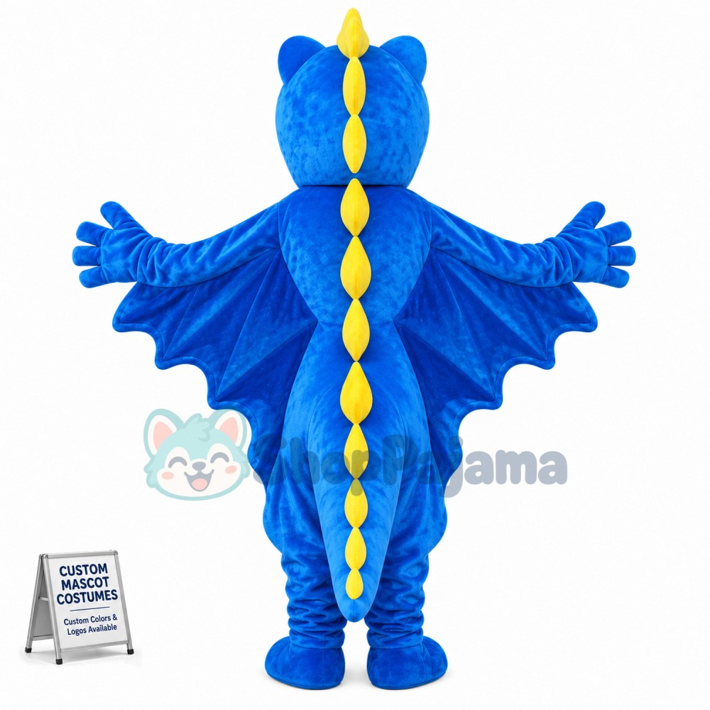 Adult Blue Flying Dragon Mascot Costume