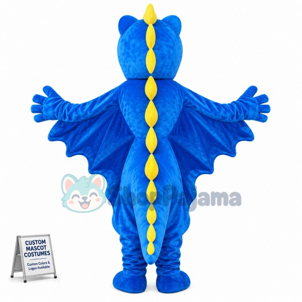 Adult Blue Flying Dragon Mascot Costume