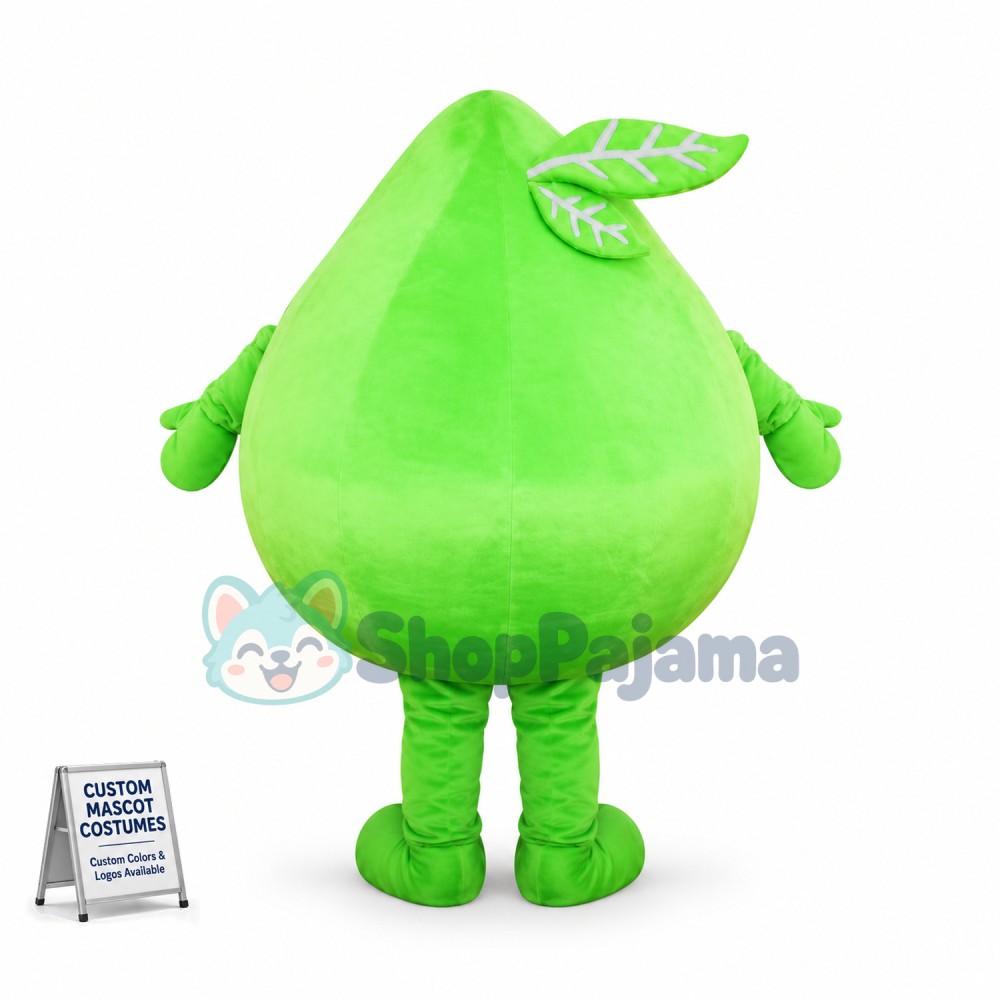 Big Green Peach Mascot Costume