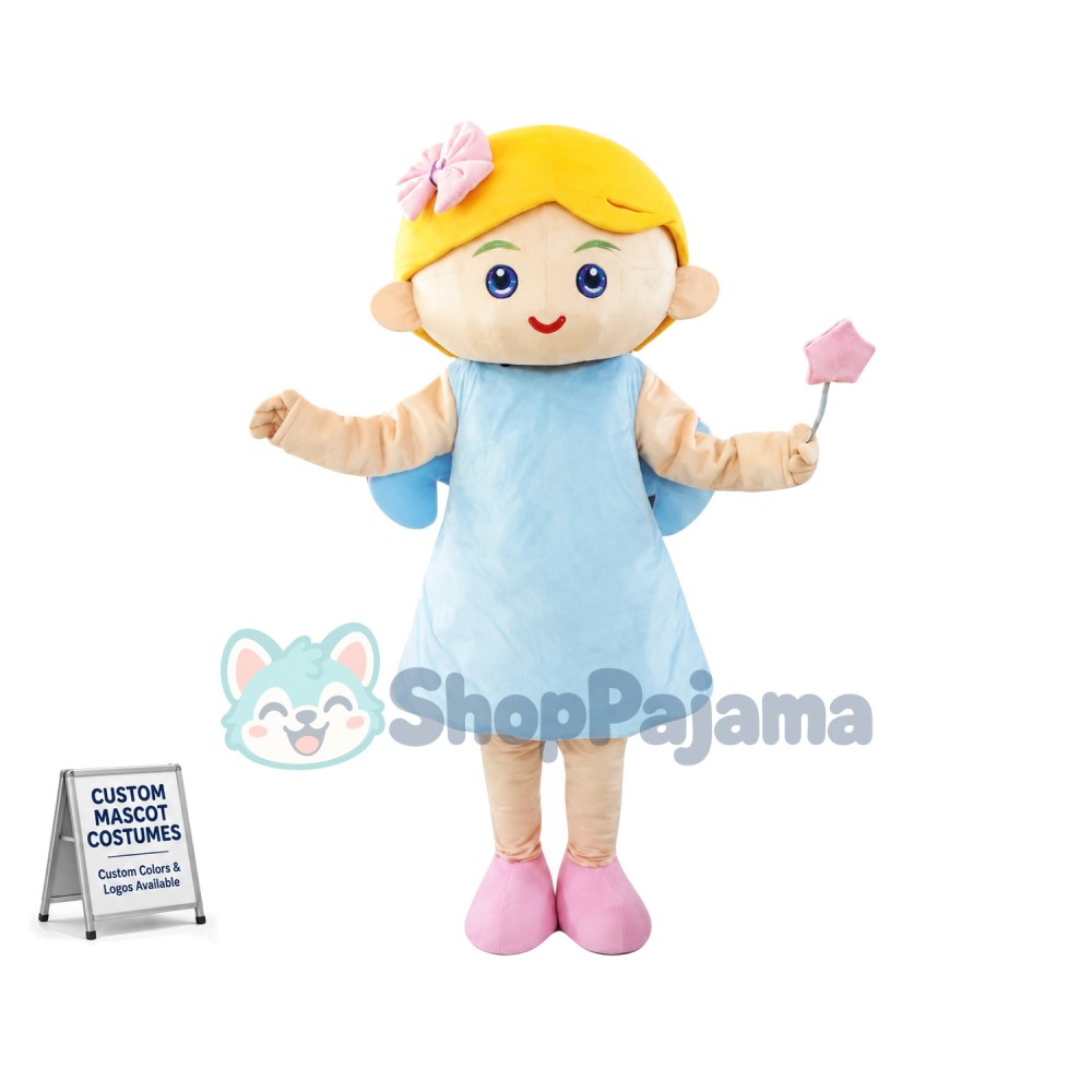 Peace Blond Angel Mascot Costume
