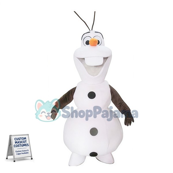 Snowman Olaf Cartoon Mascot Costume