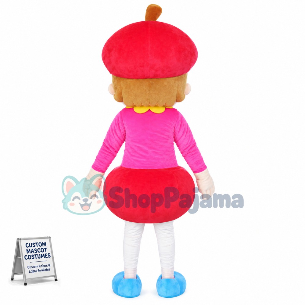 Red Cherry Girl Mascot Costume