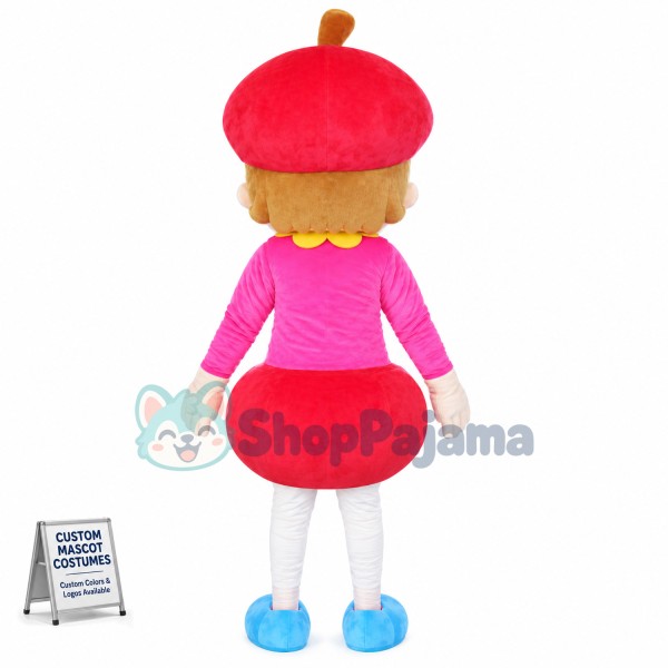 Red Cherry Girl Mascot Costume