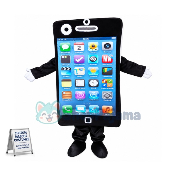 Black Apple Phone Mascot Costume