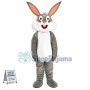 Easter Gray Bunny Cartoon Mascot Costume