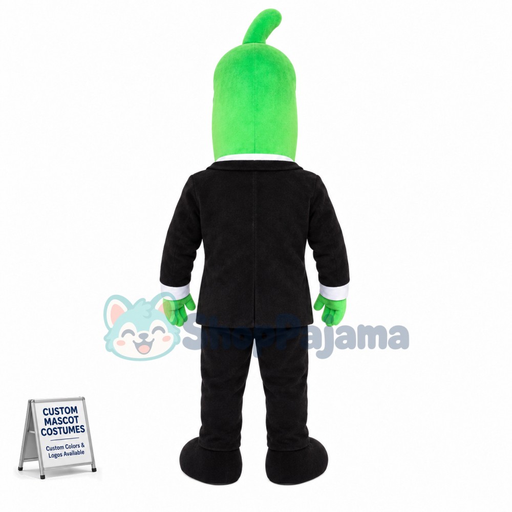Green Eggplant With Sunglasses Mascot Costume