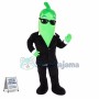 Green Eggplant With Sunglasses Mascot Costume