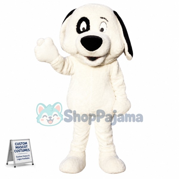 Big Nose Beige Dog Mascot Costume