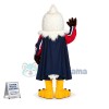 White Furry Captain Eagle Mascot Costume