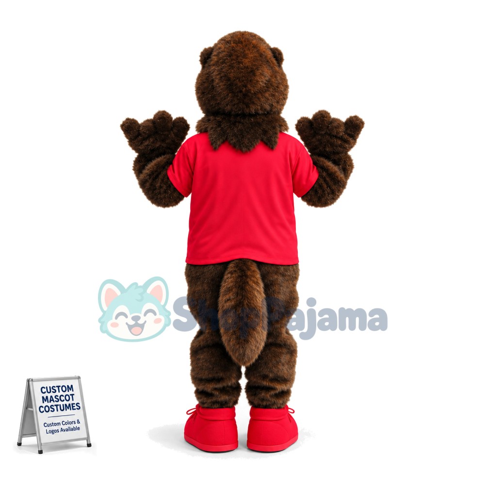 Furry College Wolverine Mascot Costume