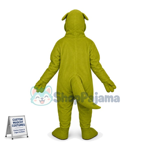 Strong Bright Green Dinosaur Mascot Costume