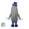 Amiable Dolphin With Blue Hat Mascot Costume