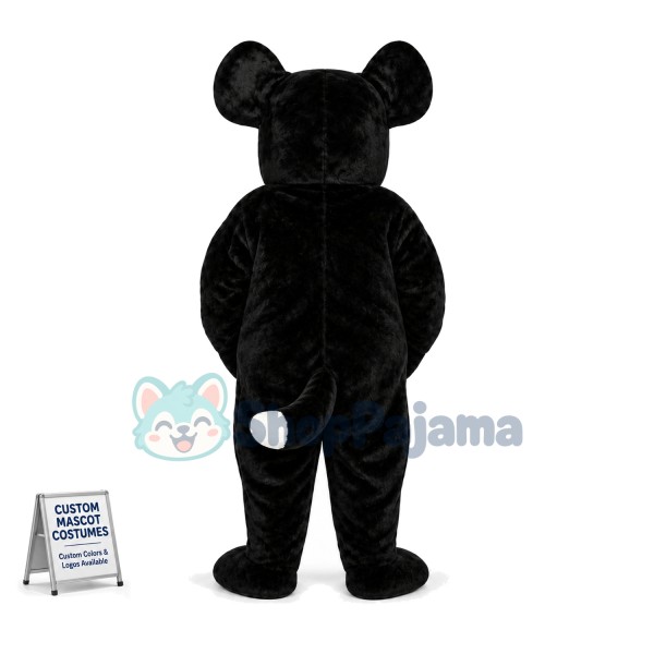 Black & White Dog Sticking Out Tongue Mascot Costume