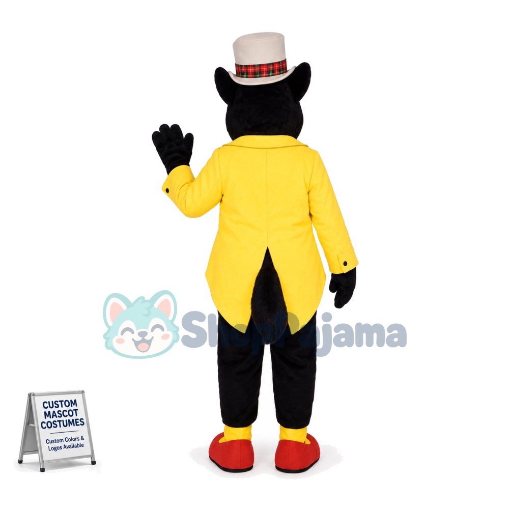 Black Wolf In The Whole Outfit Mascot Costume