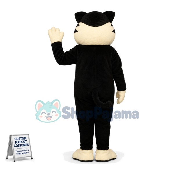 Worried Black & White Dog Mascot Costume