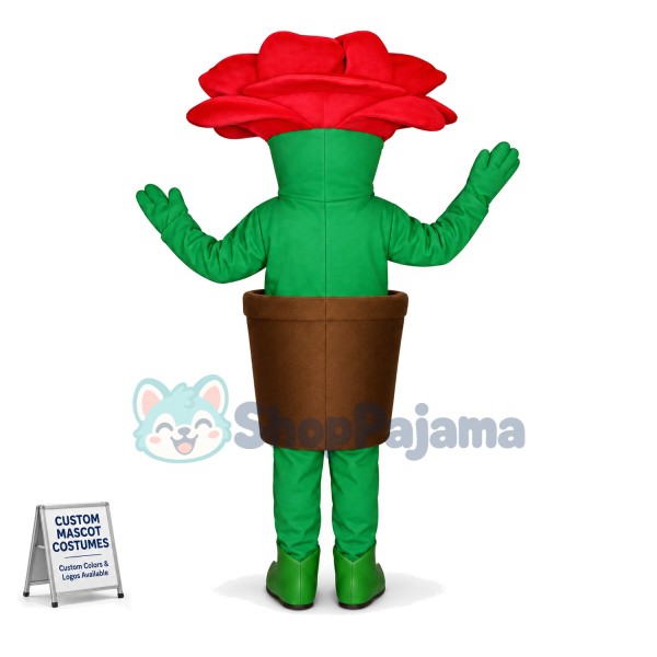 Brightly Colored Rose Potted Plant Mascot Costume
