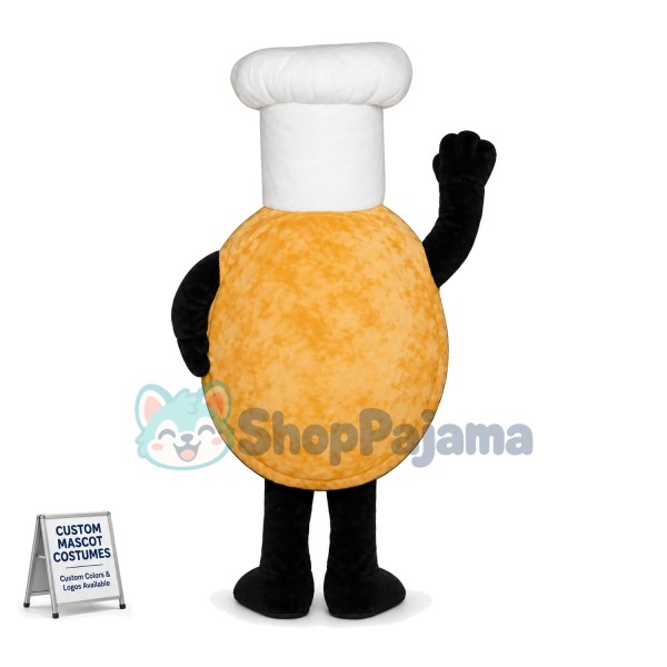 Cheese Pizza with Chef Hat Mascot Costume
