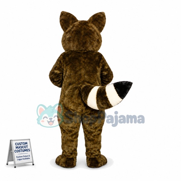Timid Brown Raccoon Mascot Costume