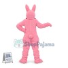Surprised Adult Pink Rabbit Mascot Costume