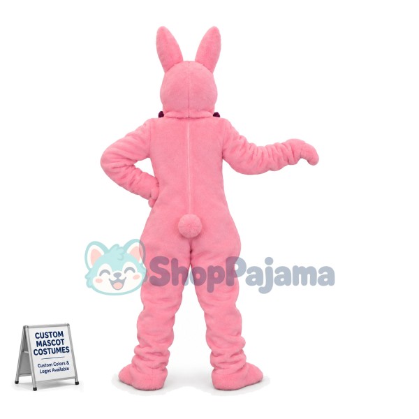 Surprised Adult Pink Rabbit Mascot Costume