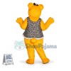 Yellow Bear In the Flower Vest Mascot Costume