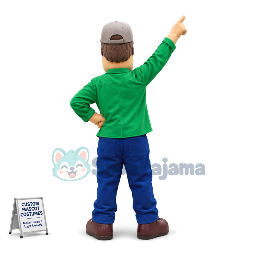 Grandpa Doing Morning Exercises Mascot Costume