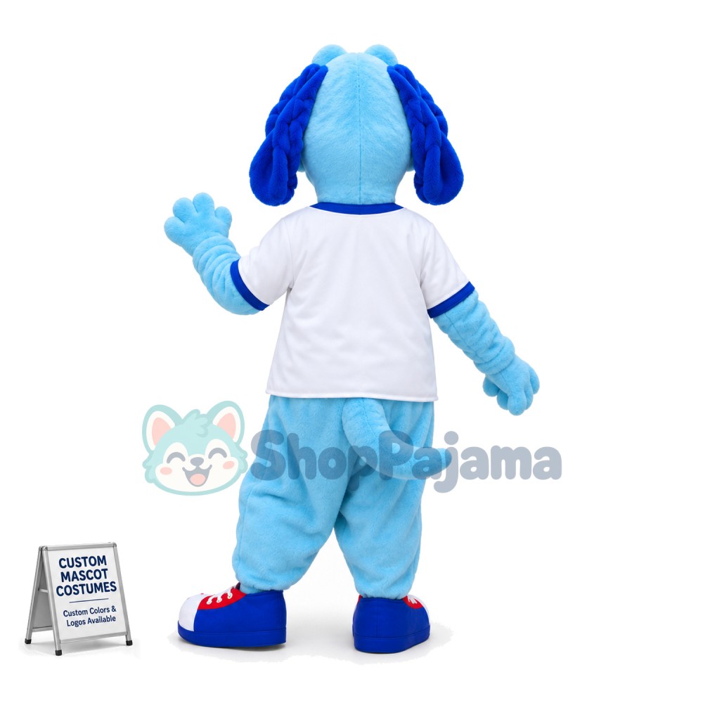 Stunned Blue Sport Dog Mascot Costume