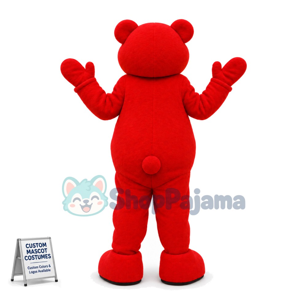 Whole Body Cute Red Bear Mascot Costume