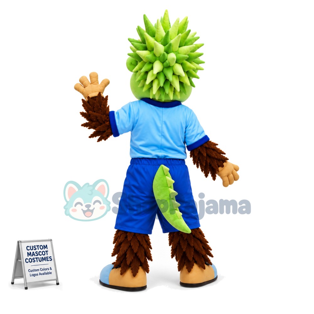 Cheerful Green-headed Hedgehog Mascot Costume
