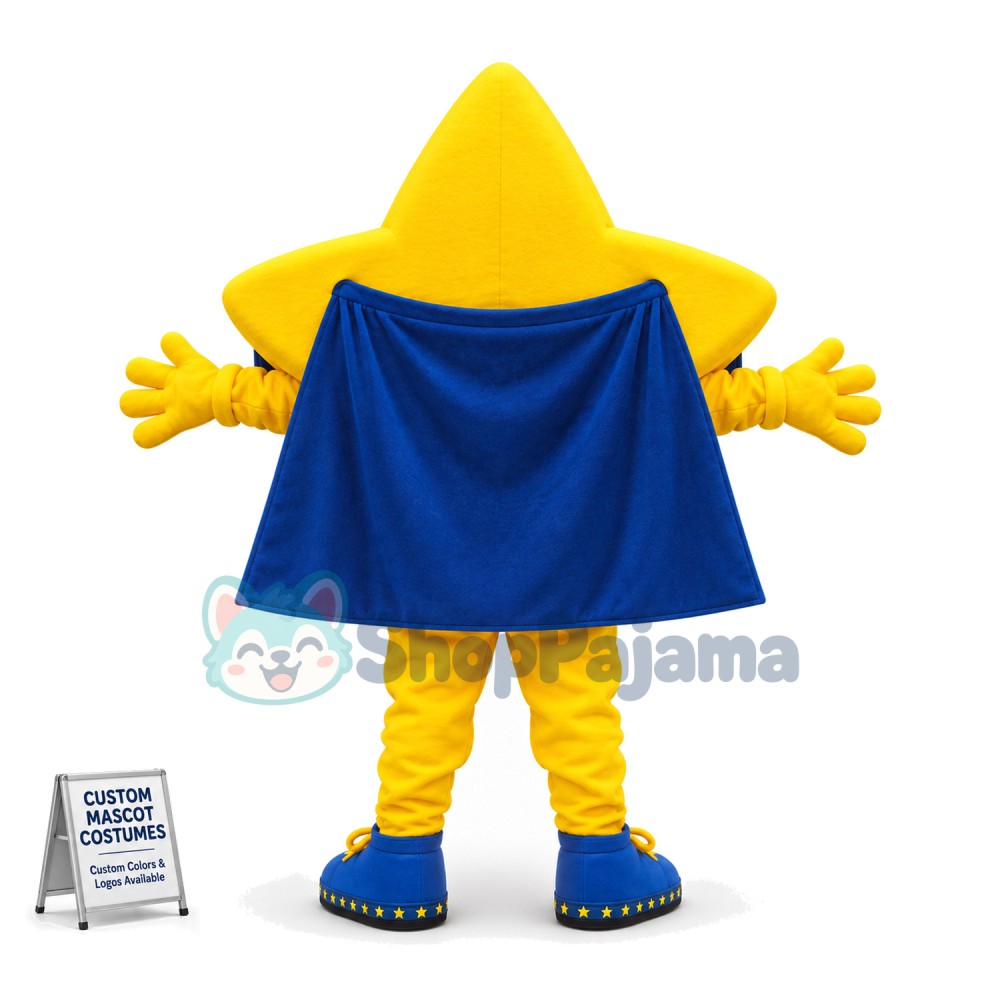 Bright Yellow Star Mascot Costume for Adult