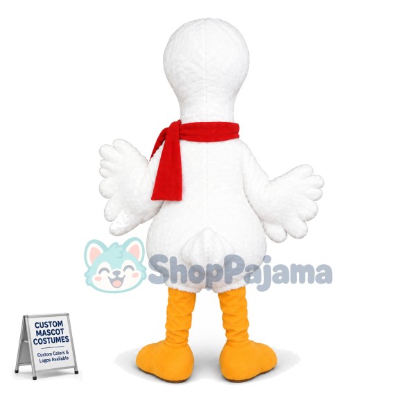 Winter Bird With Red Scarf Mascot Costume