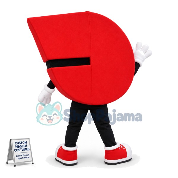 Conspicuous Red Sign Cartoon Mascot Costume