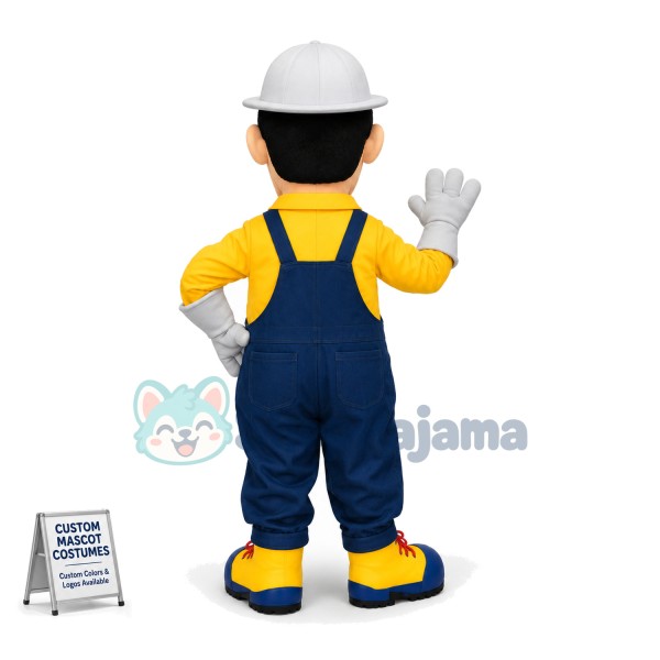 Survey Expert Wearing Hard Hat Mascot Costume