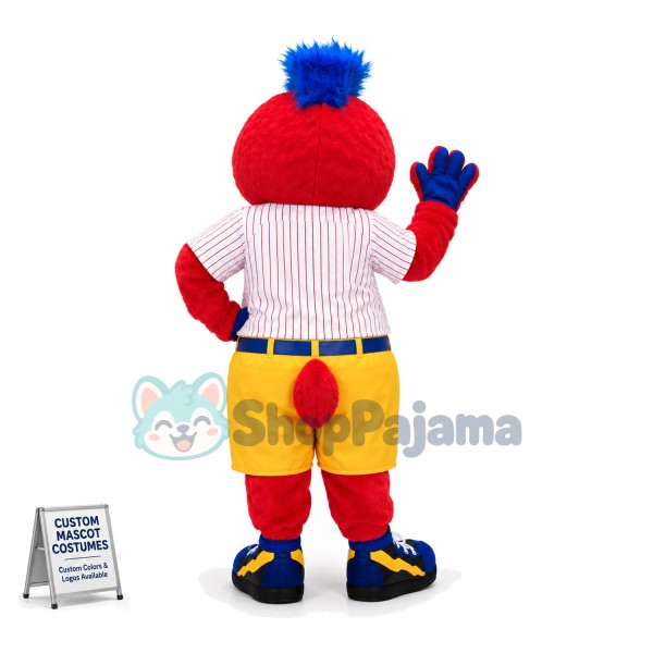 Baseball Coach Red Plush Doll Mascot Costume