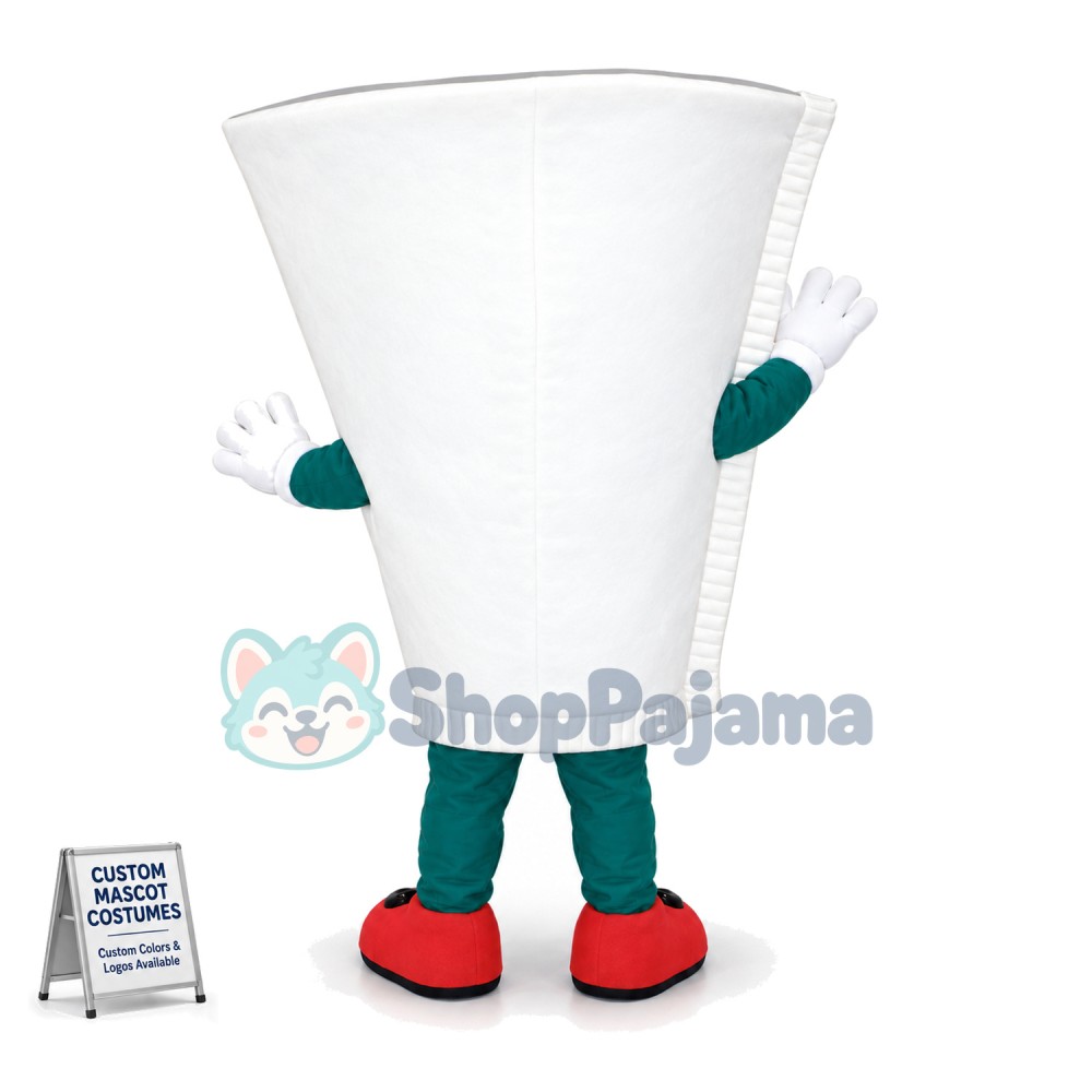 Adult Cartoon White Coffee Cup Mascot Costume