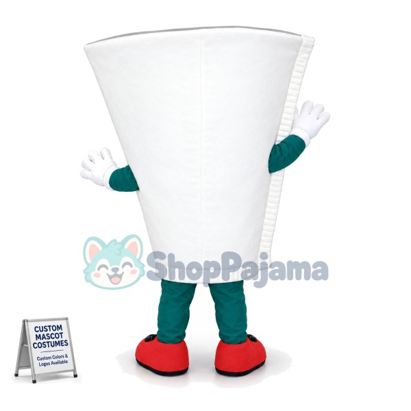 Adult Cartoon White Coffee Cup Mascot Costume