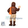 Pilot Wearing Warm Jacket Mascot Costume