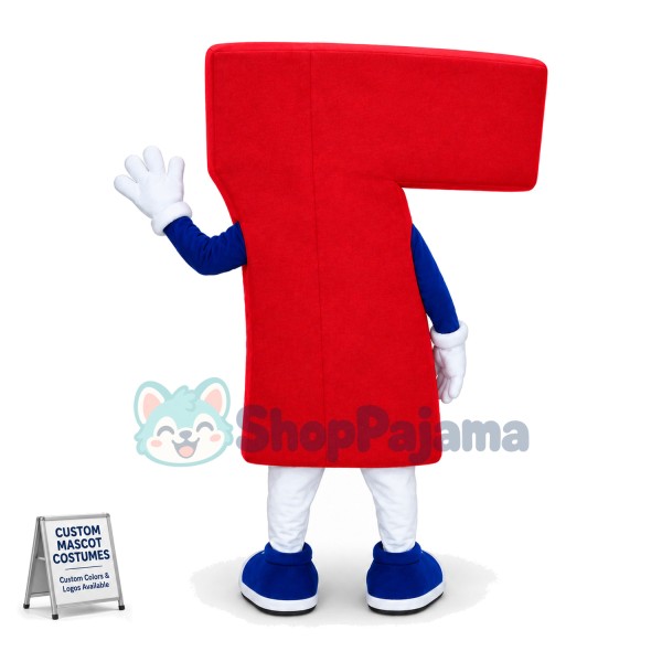 Cartoon Red Number Seven Model Mascot Costume