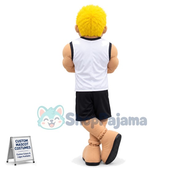 Muscular Blonde Boxer Mascot Costume