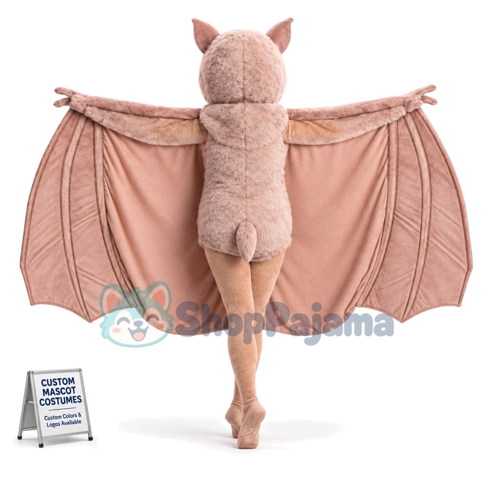 Covert Brown Vampire Bat Mascot Costume