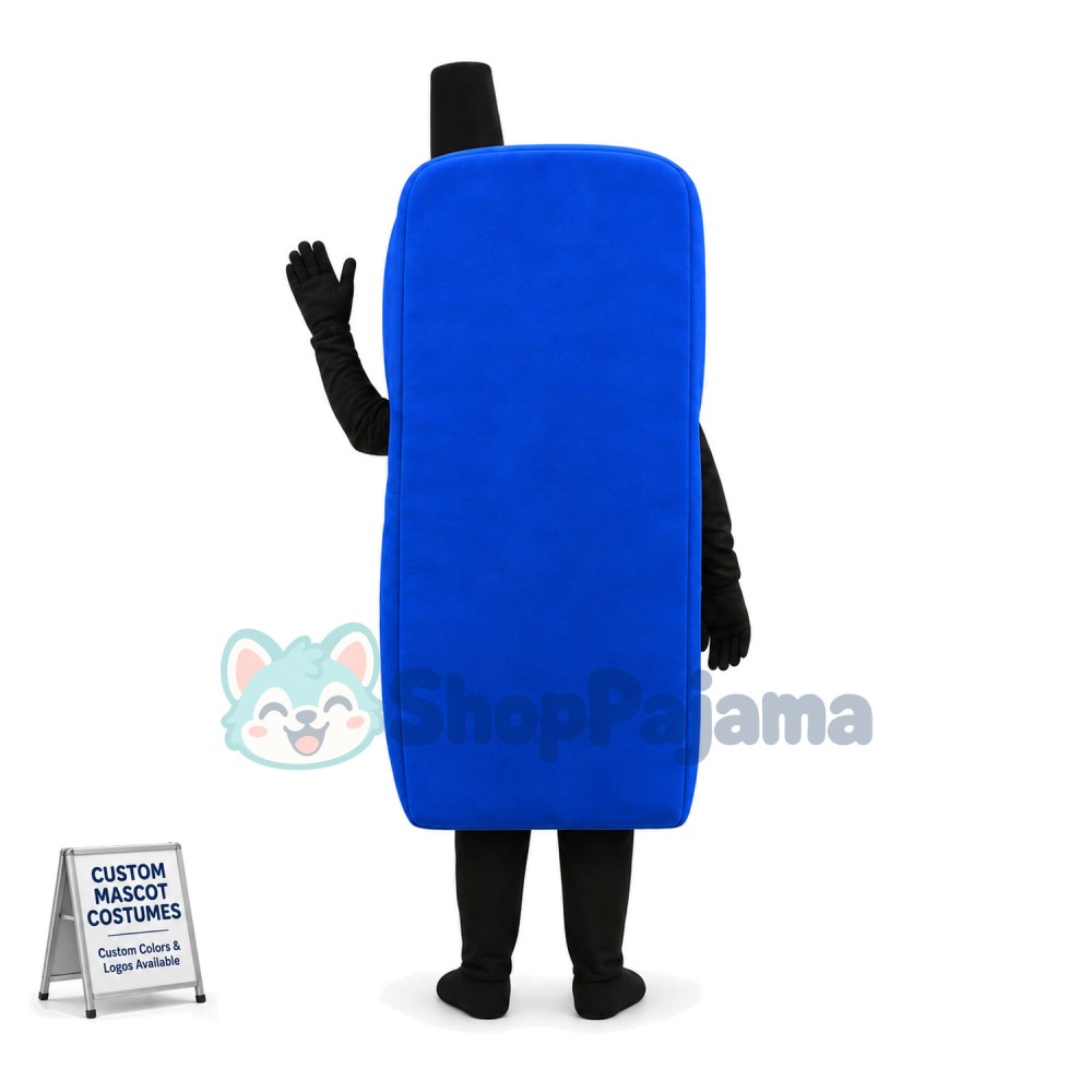 Blue Button Phone Mascot Costume