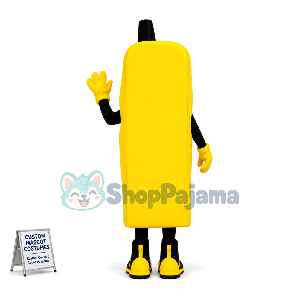 Bulky Yellow Old Telephone Mascot Costume